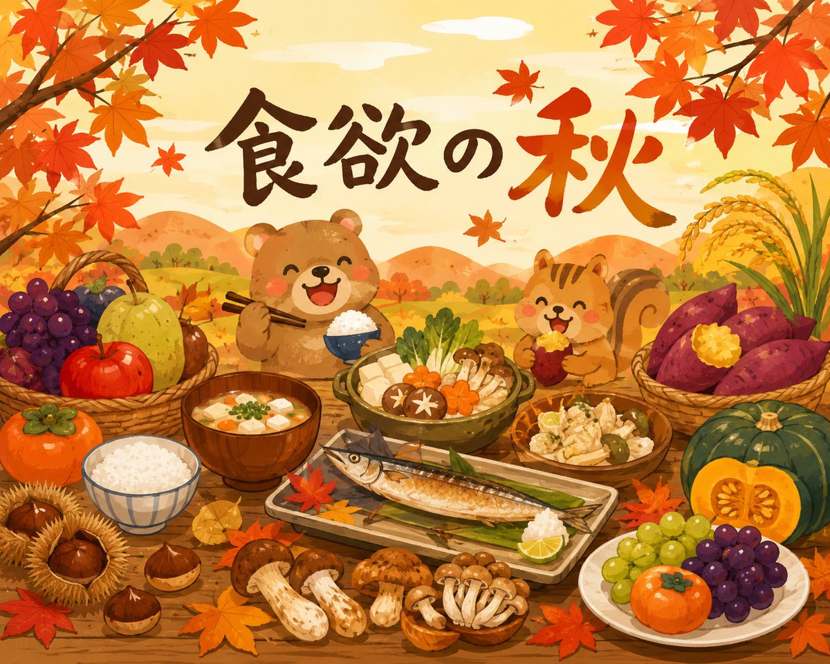 jfha_nisshoku's tweet photo. 🍴9月14日は「く（9）い（1）し（4）んぼうの日」！
食いしん坊のみなさん、食欲の秋です( *´艸｀)

食欲の秋、早く食べたいのはわかるけど……

🔥鶏肉やハンバーグなどは「表面が焼けたからOK」ではありません。
カンピロバクターや腸管出血性大腸菌などの食中毒菌は、肉の内部まで入り込んで��ることがあります。
「新鮮だから大丈夫」
「表面をしっかり焼けば大丈夫」
ではありません🙅

🍴おいしく食べるために、中心部までしっかり加熱！

食欲の秋は、食中毒ゼロの秋にしましょう🍁

#食品衛生　#食いしん坊の日　#食欲の秋　#ふーどはいじーん