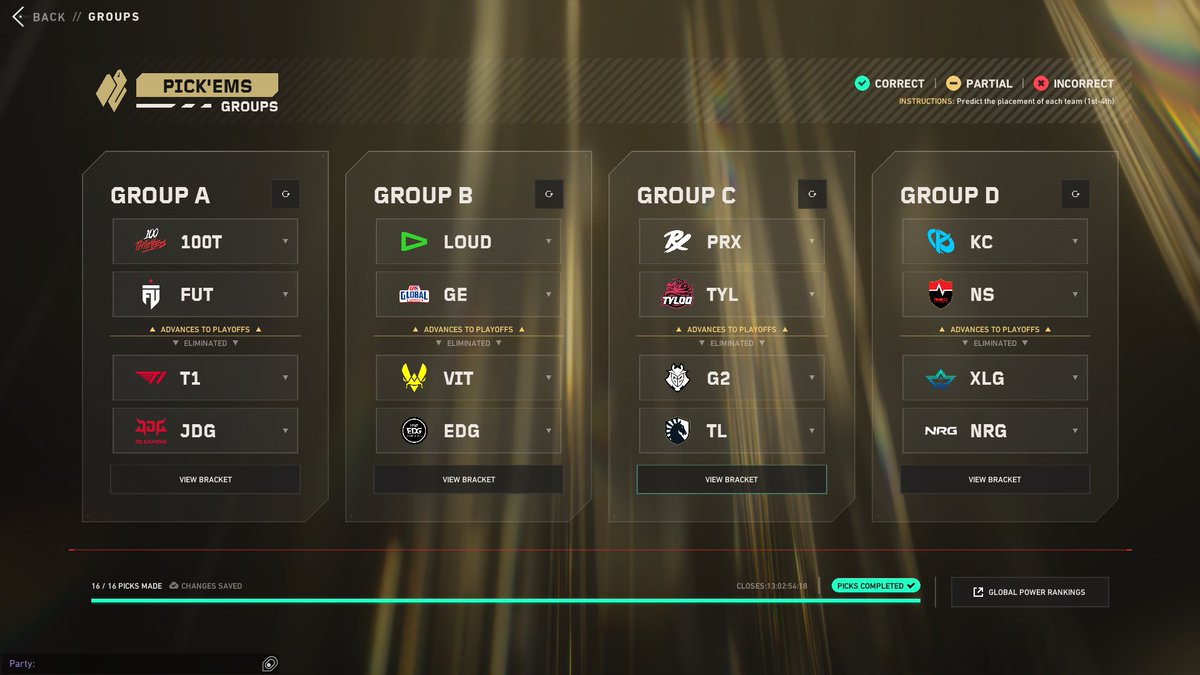 kingjoolian1's tweet photo. My pickems for valorant champions. Lemme know what yall think https://t.co/lDvwrE0SvJ