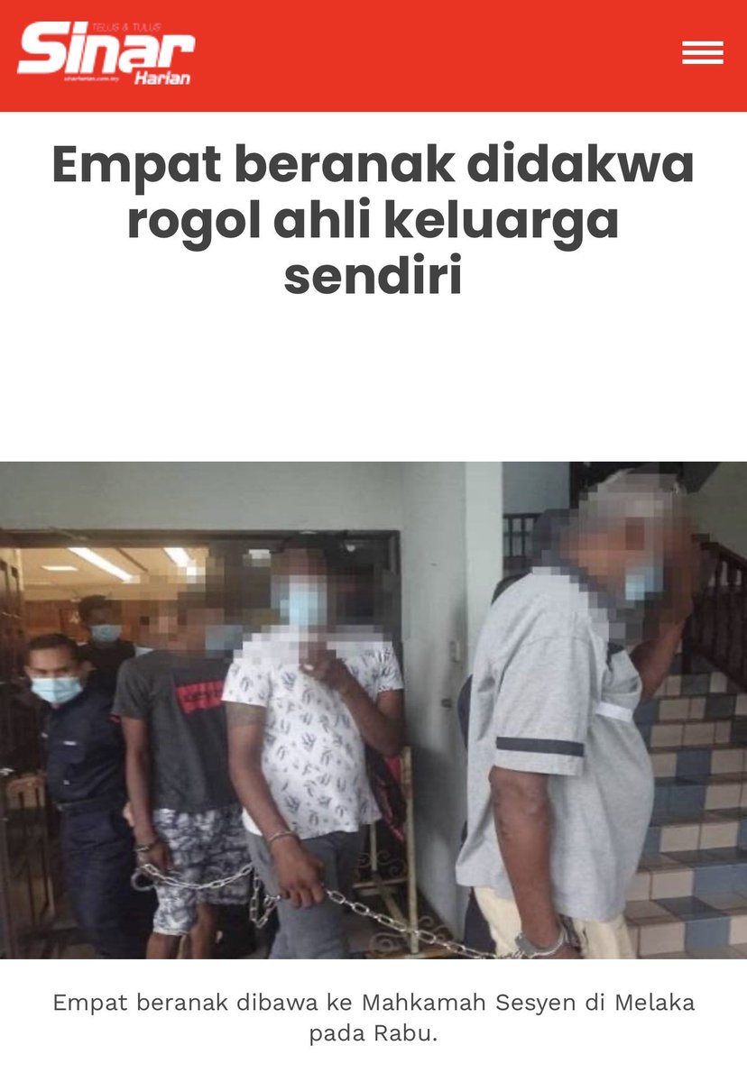 ekstensialsial's tweet photo. #PariahWatch

Empat beranak didakwa rogol ahli keluarga sendiri pada tahun 2021. https://t.co/156PyGFZyE