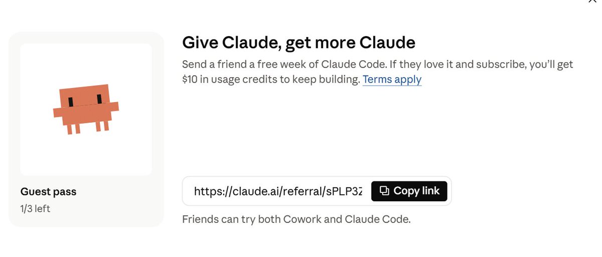 Shaan_GS's tweet photo. have one claude code guest pass left

lmk if you want it https://t.co/O63YJJc1sR