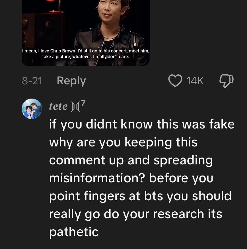 titatetes's tweet photo. it was never really about chris brown… it was just an opportunity to hate on bts https://t.co/pDBfC9hKyM