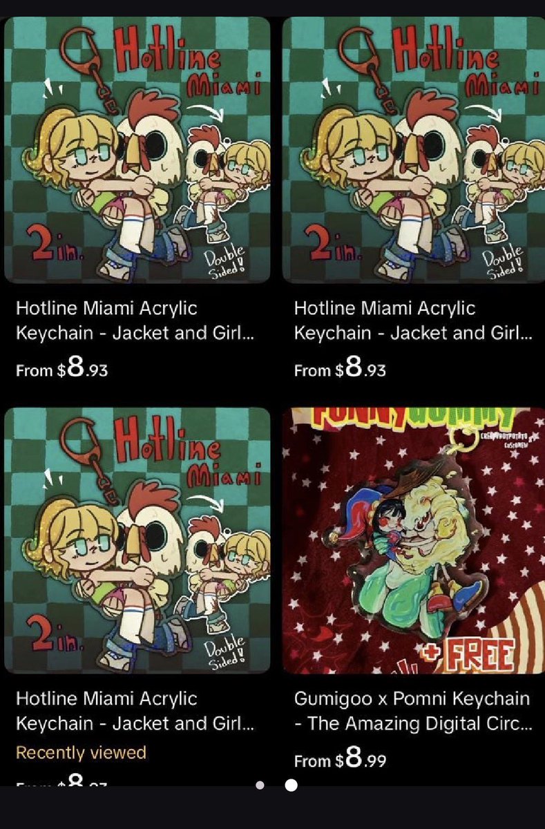 TheJedson's tweet photo. HELLO! I’m posting this everywhere but this Tiktok shop user stole my Hotline Miami keychain. If you can report them it would be much appreciated! #hotlinemiami #arttheft https://t.co/sRzeEXal8N