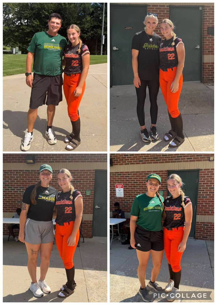 makenna_perry22's tweet photo. 2nd time @MasonSoftball and had a blast! I really enjoyed being on the field, working with the coaches, meeting the players, and touring campus. Took away some things to improve on and had a lot of fun sharing the field with some current teammates and friends @GVrona2029 and @marymoy28 💪🏻 
Can’t wait till next time! 💛💚🥎 @jmrw20 @laneyj40 @ngiery55