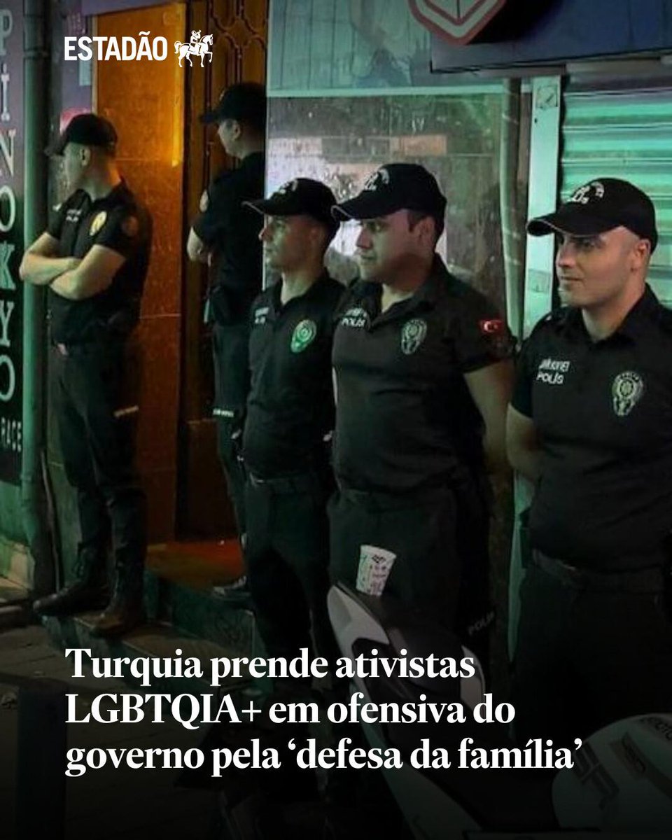 Estadao's tweet photo. Turquia prende ativistas LGBTQIA+ em ofensiva do governo pela ‘defesa da família’ https://t.co/5nhrRaJi40 https://t.co/oZPmHDb3pt