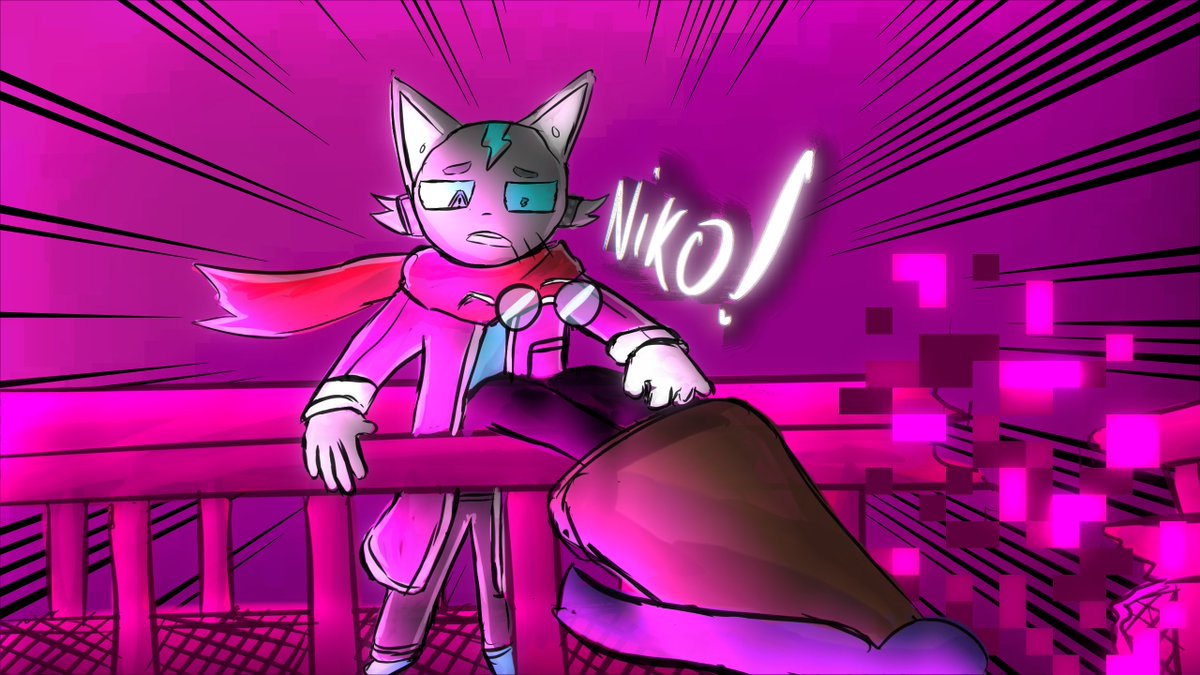 Snapaxtreme's tweet photo. Glitches on the Bridge 2/3

#Oneshot #oneshotgame #oneshotart #oneshotNiko https://t.co/CR00PKu985