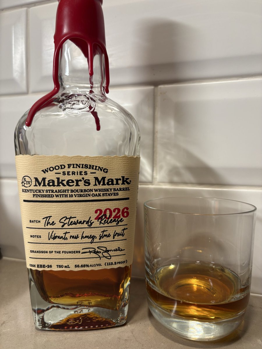 Patrick2380's tweet photo. Day 13: Maker’s Mark Wood Finishing Series 2026, The Stewards Release #BourbonHeritageMonth #30DaysofBourbon #DrinkCurious @BourbonBanter https://t.co/3jE1RhoouX