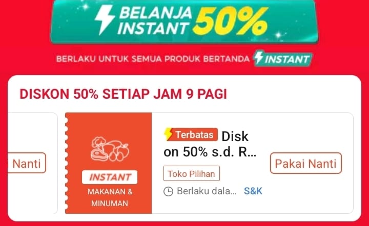 Domensy's tweet photo. Voucher shopee belanja instan periode baru. On jam 09.00 WIB pas

Diskon 50% s/d 15rb
Jatah 1x per akun per periode
https://t.co/GOHpWx8NEL

Khusus pengiriman instan prioritas. Bisa buat beli telur, daging, susu, buah, beli di klik indomaret dll https://t.co/KOqKKbhjaF