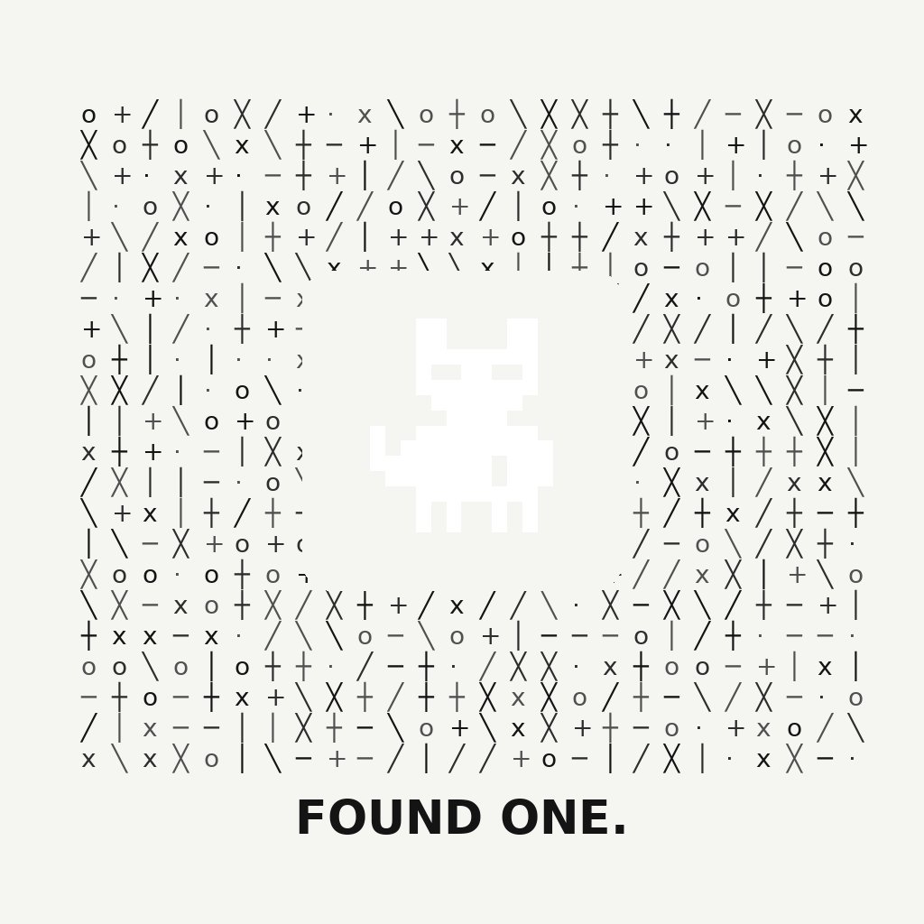 deltaHedge00's tweet photo. I found a Rare Friend in an AutoGlyph.

Onchain generative art can hide characters in its structure; this one looked back at me.

https://t.co/YCYV7bSfxm https://t.co/gmrXYxaZUQ