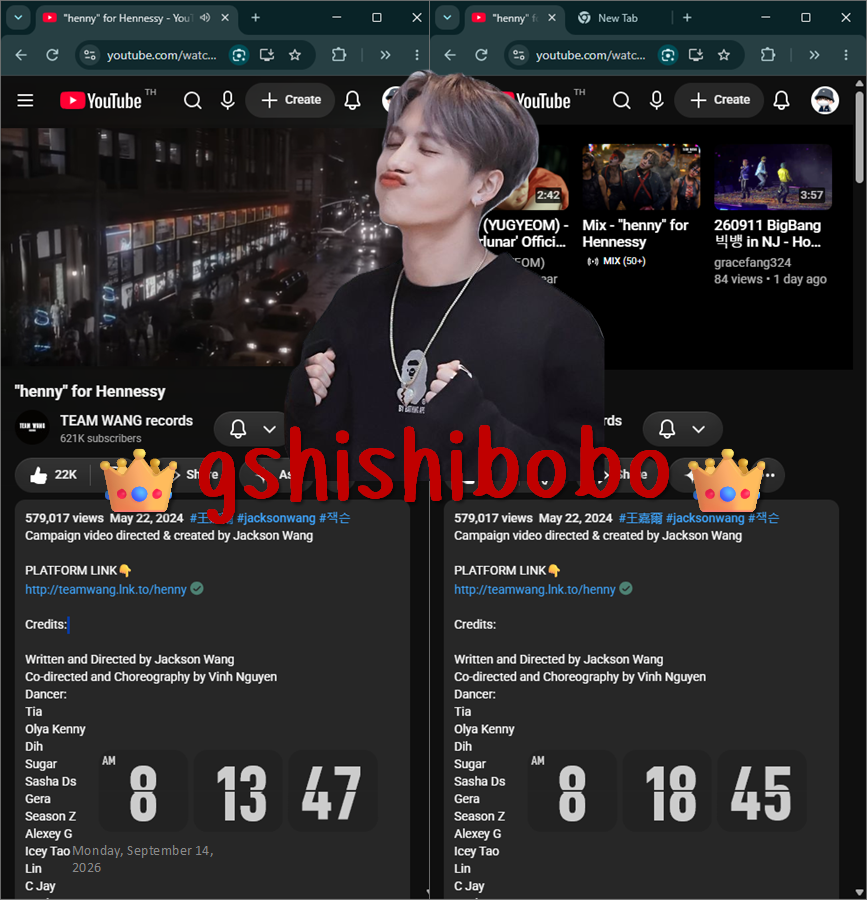 gshishibobo's tweet photo. @smooth_littleH @JacksonWang852 Monday, September 14, 2026
"henny" for Hennessy
🎯1,000,000 views
Let's listen to #henny by @JacksonWang852
to increase views on YouTube.
😎https://t.co/DlzZJoDQR2
#JacksonWang #잭슨 #王嘉爾 #MAGICMAN2 #TEAMWANGrecords https://t.co/s0DO5qB0wV