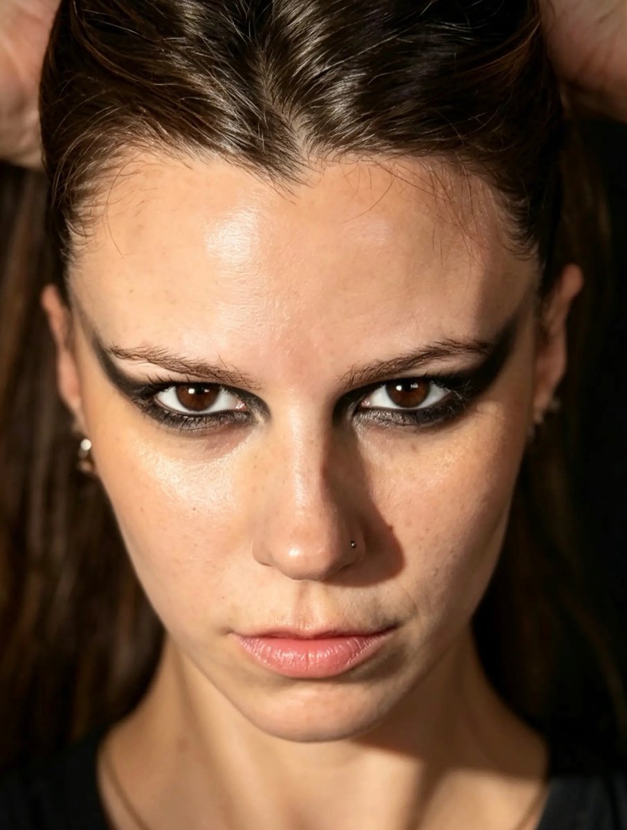SeanDyson22812's tweet photo. Eleganza dark e carattere deciso. Un make-up ispirato alle passerelle: occhi intensi, pelle luminosa e linee nette che trasformano il volto in un’espressione unica. Ogni dettaglio racconta una storia. Model @chiaracorona. Make-up @leossignaturebeauty https://t.co/36B2VjRzJd
