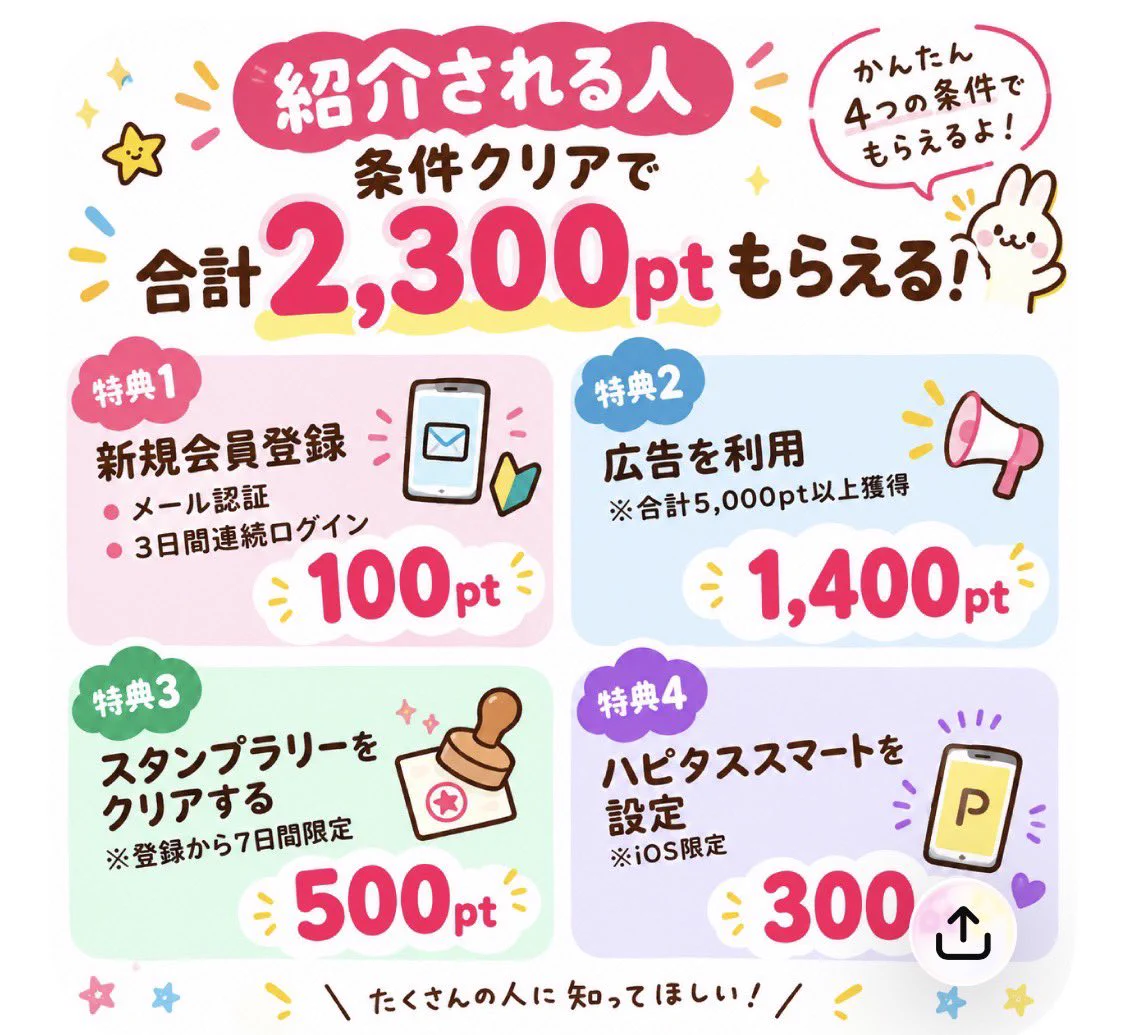 ハピタス友達紹介@ウッシー on X: 