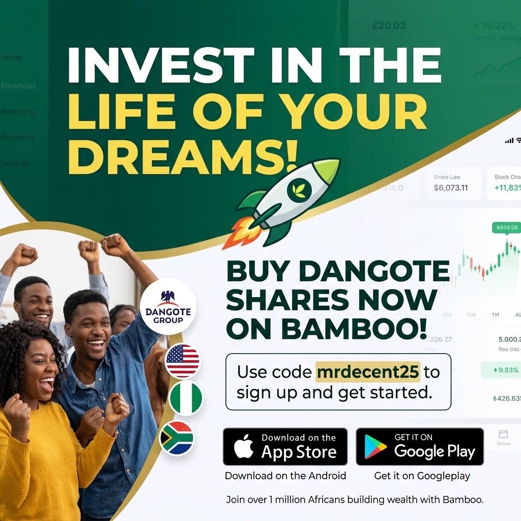 Mrdecent2423's tweet photo. Invest in the US and Nigerian stock market and explore other investment options.

Use my code *mrdecent25* to sign up 

Android: https://t.co/vglgdWSoPe

iOS: https://t.co/WSIfueYUsA https://t.co/XrkFOc7y77