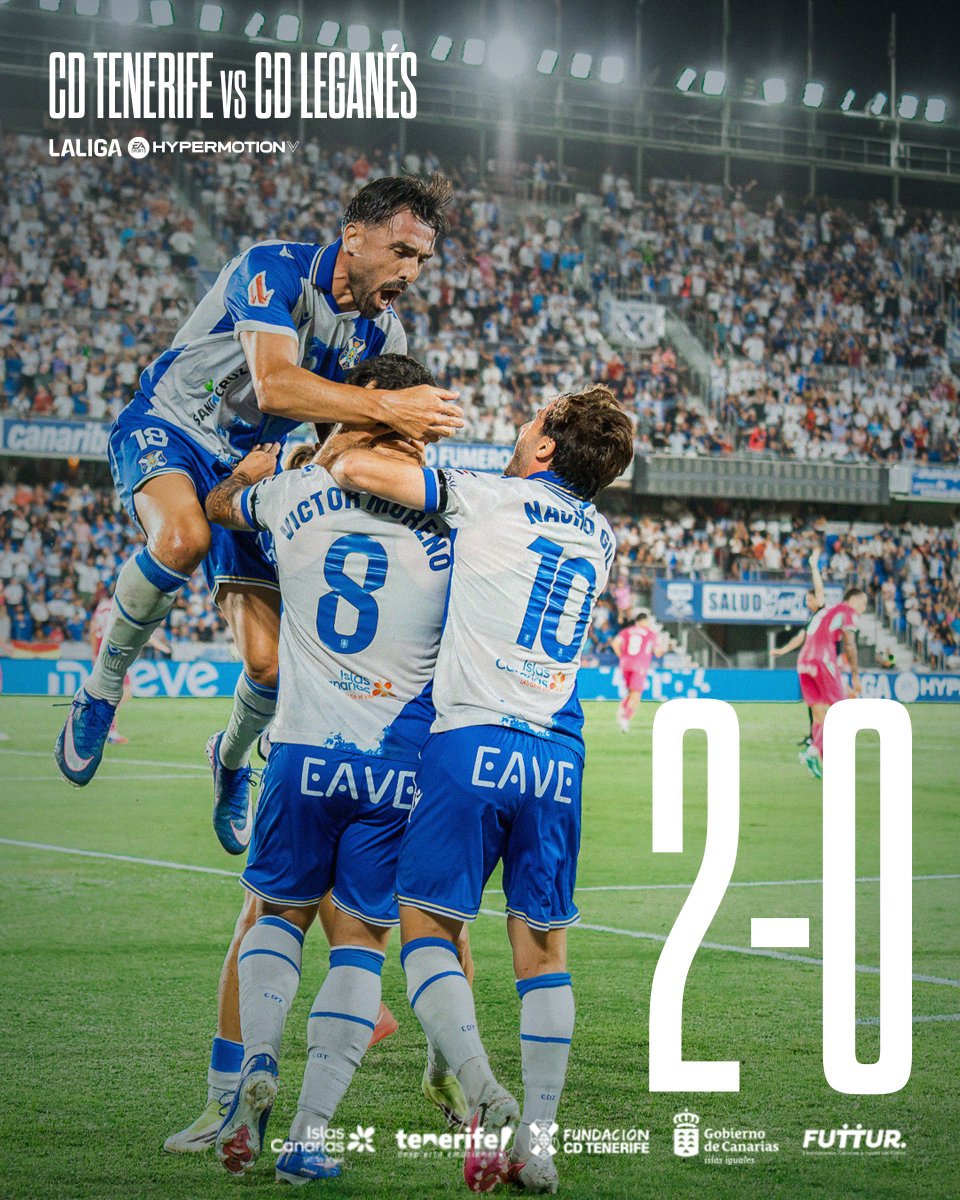 CDTOficial's tweet photo. 🔚 𝐅𝐈𝐍𝐀𝐋 | #TenerifeLeganés

➕3️⃣ en el #HRL 🏟. 𝐒𝐚𝐛𝐞𝐦𝐨𝐬 𝐞𝐥 𝐜𝐚𝐦𝐢𝐧𝐨 𝐪𝐮𝐞 𝐪𝐮𝐞𝐫𝐞𝐦𝐨𝐬 𝐬𝐞𝐠𝐮𝐢𝐫 ⚪️🔵.

#CDTenerife 2️⃣ - 0️⃣ @CDLeganes

🎯 @gallegoenric (x2).

#TanNuestro #APorLaSegunda #FUTTUR @Deportecanario https://t.co/XiHs8KZ5SY