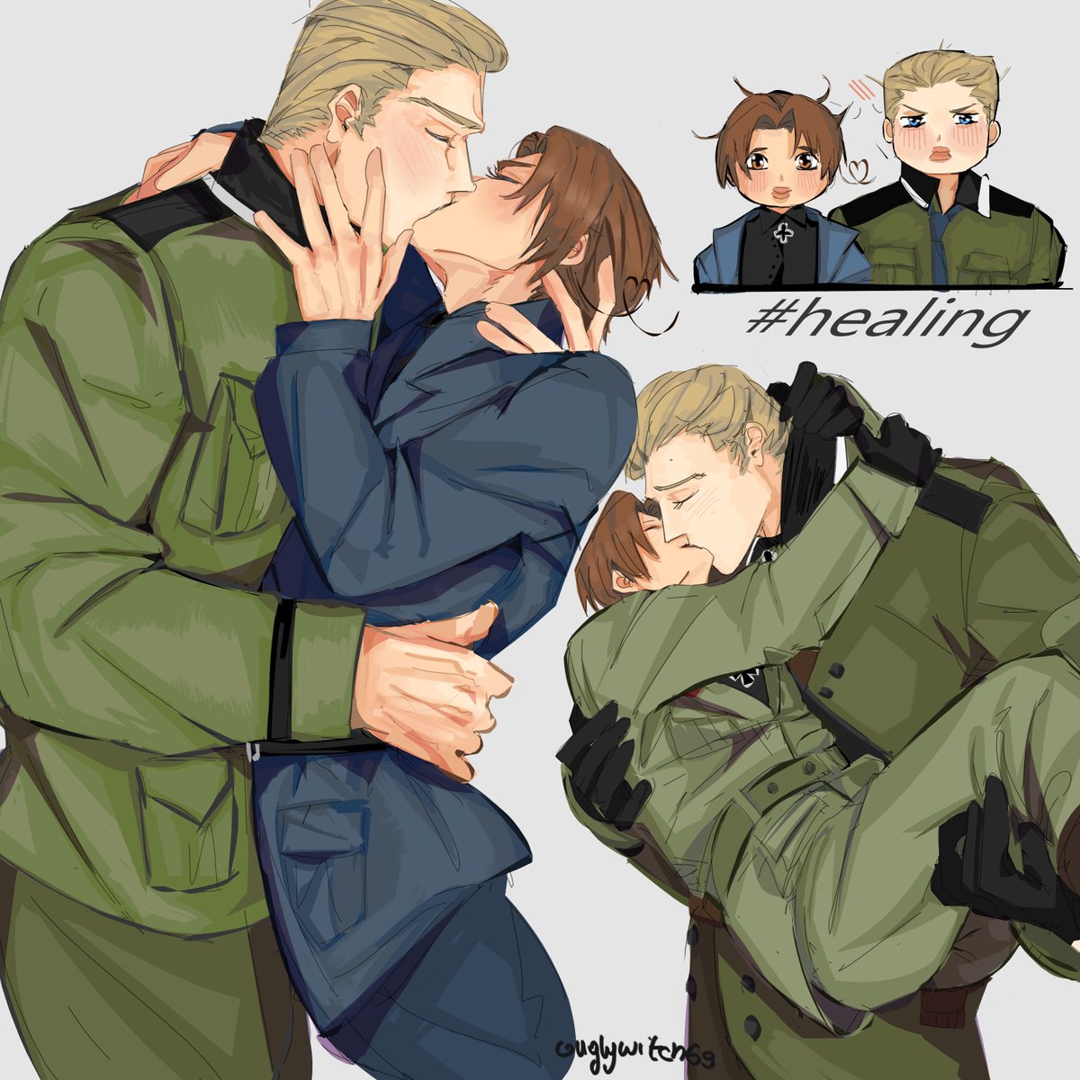 uglywitch69's tweet photo. They need to kiss for their health #gerita https://t.co/FvRAvubxB1