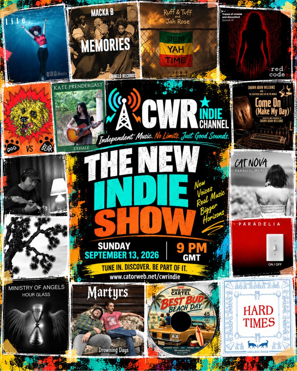 catorwebradio's tweet photo. #NowPlaying #TheNewIndieShow
#EautheMusic
#MackaB
#RuffAndTuff
#RedCode
@langfordlegs
#KatePrendergast
#Vahndal
@SouthernCroon
#ScottWhiddon
#NoRestForTheSpacemen
#CatNova
#Paradelia
#MINISTRYOFANGELS
#Martyrs
#ThatBeachSoundCartel
@Uselessdogs https://t.co/vsNE7XkET5
