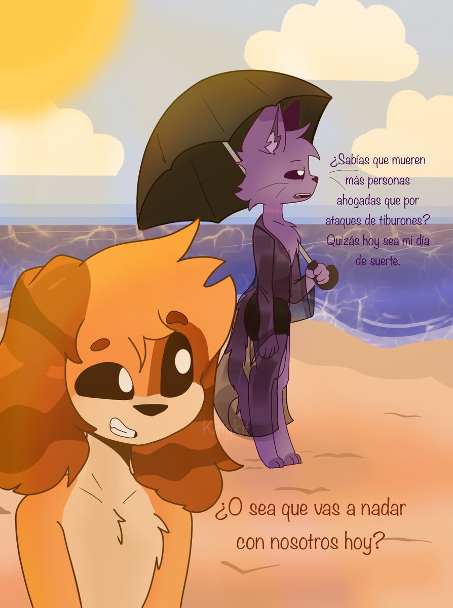 Kittykit_draws's tweet photo. Día de playa 😋 #furry
#catnap #dogday #digitalart #smilingcrittersAUㅤㅤㅤ

 🗨️ ESP // ENG https://t.co/wsRICgXLuT