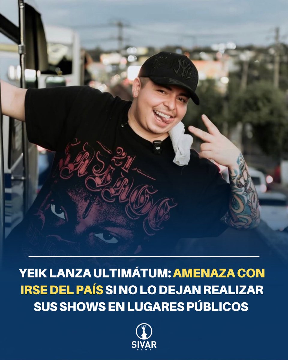 SivarNewsSV's tweet photo. 🔴 YEIK LANZA ULTIMÁTUM: AMENAZA CON IRSE DEL PAÍS SI NO LO DEJAN REALIZAR SUS SHOWS

📱 El creador de contenido salvadoreño aseguró que podría abandonar El Salvador si continúa enfrentando obstáculos para desarrollar sus actividades.

🎭 Yeik busca que le permitan realizar espectáculos y dinámicas en diferentes espacios públicos.

🌎 Sus declaraciones han generado todo tipo de reacciones entre los usuarios de redes sociales.