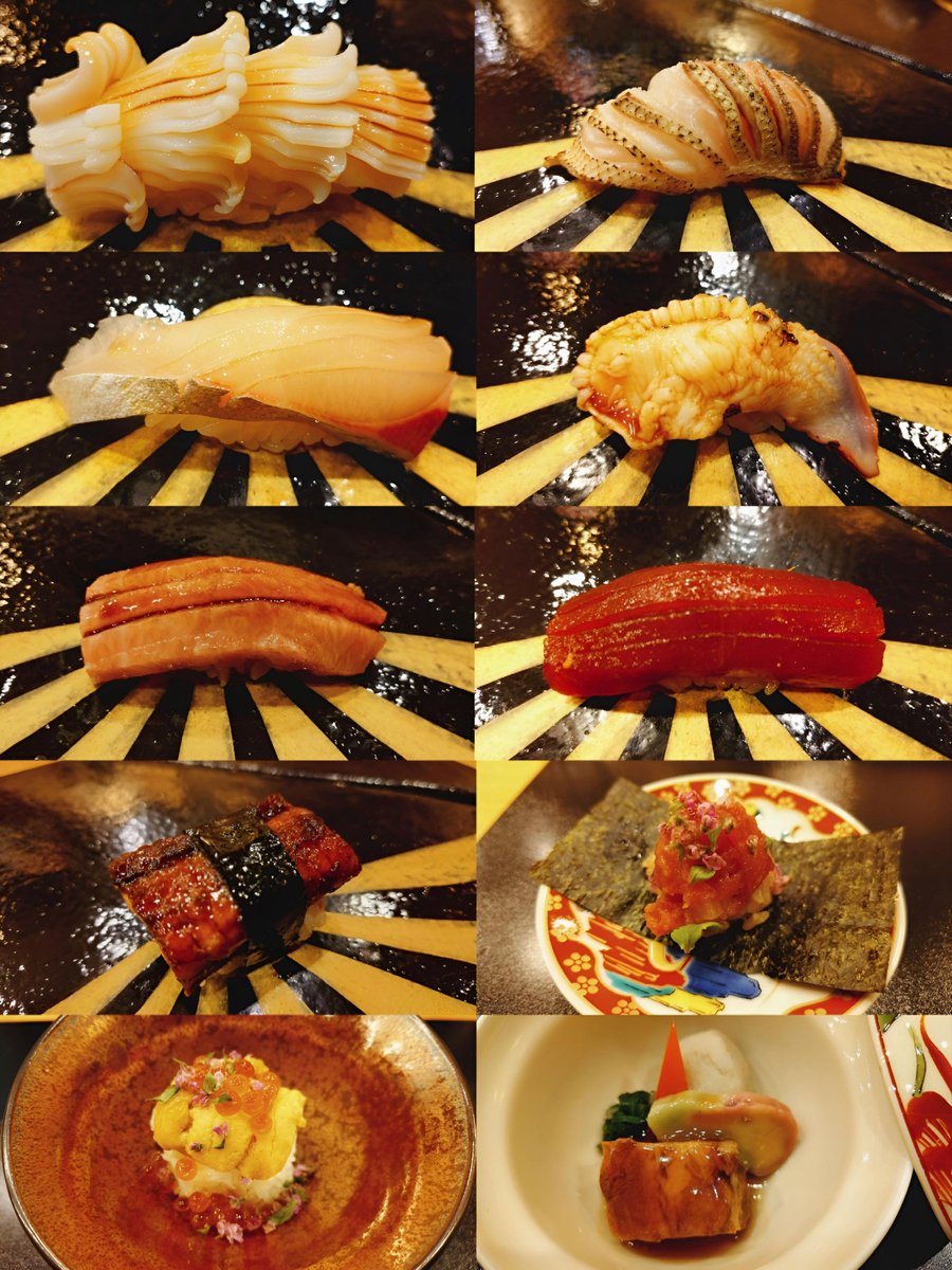 cross_road_1223's tweet photo. 寿し処永遠＠北新地！
・ケンサキイカ
・カマス
・シマアジ
・ホッキ貝
・中トロ
・マグロ漬け
・ウナギ
・トロタク
・ウニとイクラ丼
・豚の角煮
・日本酒飲み放題
他にも刺身サワラ・イチジクの茶碗蒸し・かぼちゃ団子菊花あんかけ・玉子焼きなど素晴らしいコース！
お土産のいなり寿司も嬉しい☆ https://t.co/6SvkWLAboW