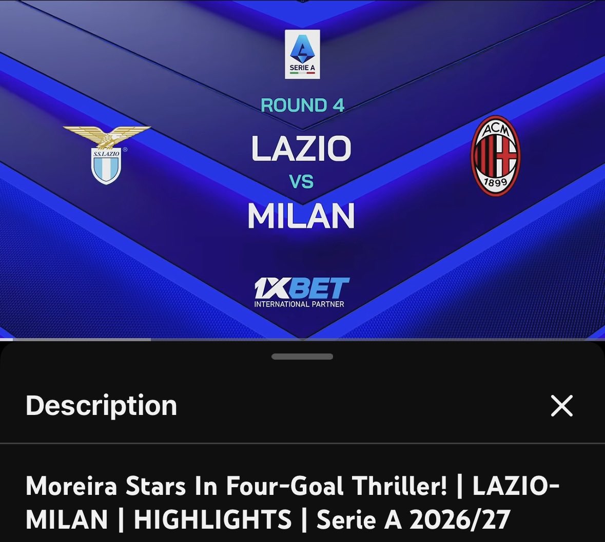 ArchieWMunroe's tweet photo. @FootballCliches @CDEccleshare @D_C_W Serie A describe Lazio vs Milan as a “Four-Goal Thriller” - can any game with only 4 goals be a “thriller”? https://t.co/jn33mpENyw