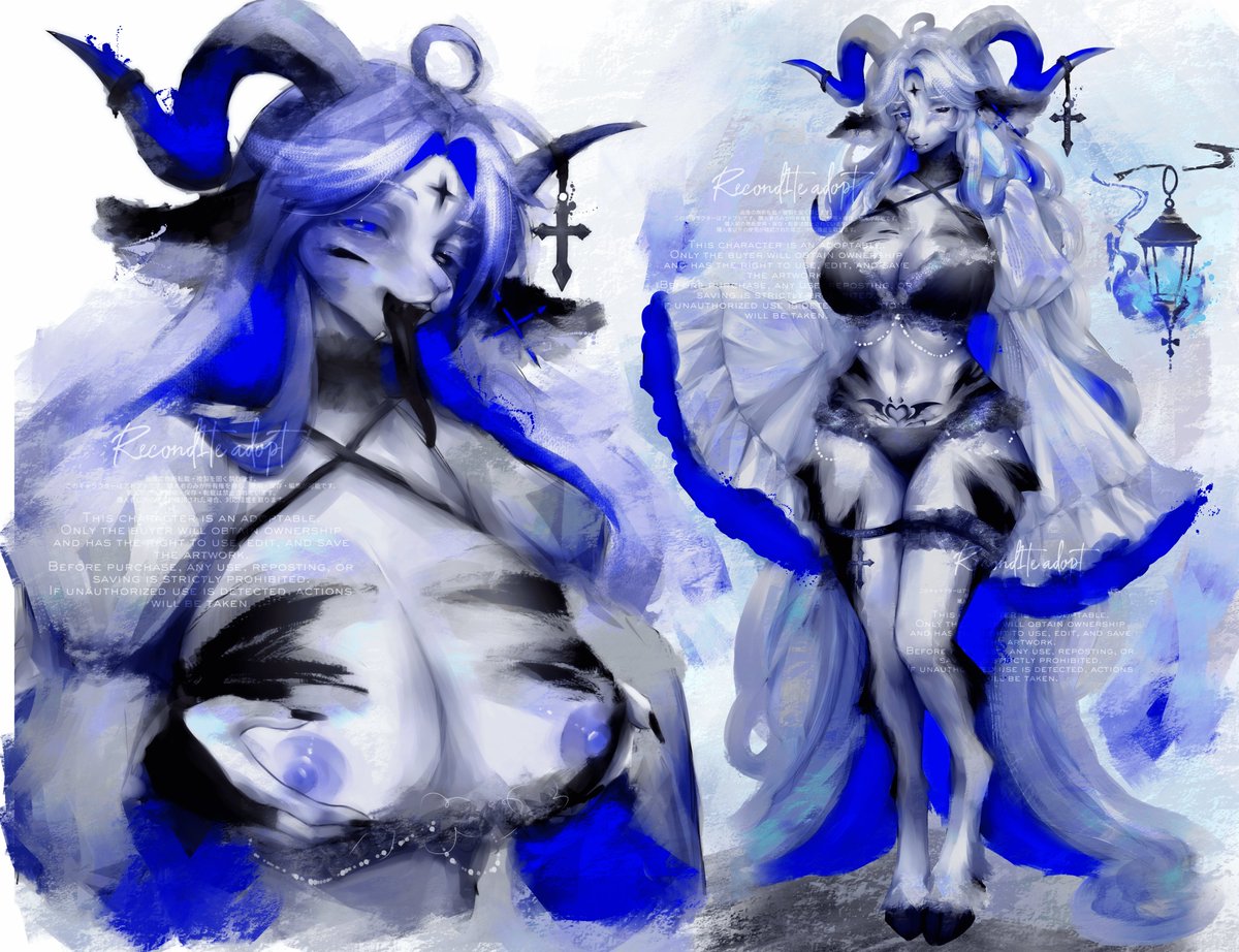 Recond1te's tweet photo. Vespera the horned saint Adopt open 
SB $5
MI $5
#furry #oc #adoptable #Vtuberㅤ https://t.co/T8kWgwfa5t