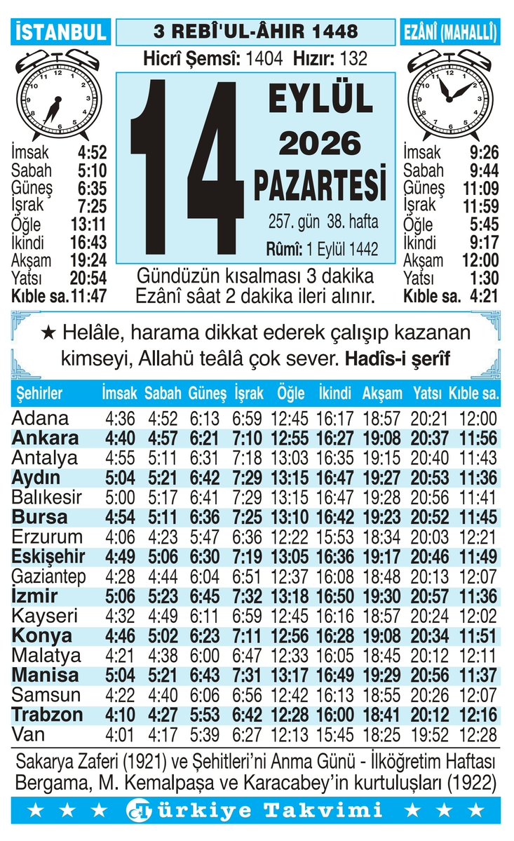 mehlisunnet's tweet photo. Şehrinizin namaz, imsak, sahur ve iftar vakitlerini, en doğru şekilde aşağıdaki linkten öğrenebilirsiniz;

https://t.co/6izctg7WKv https://t.co/hJAfnXdc93