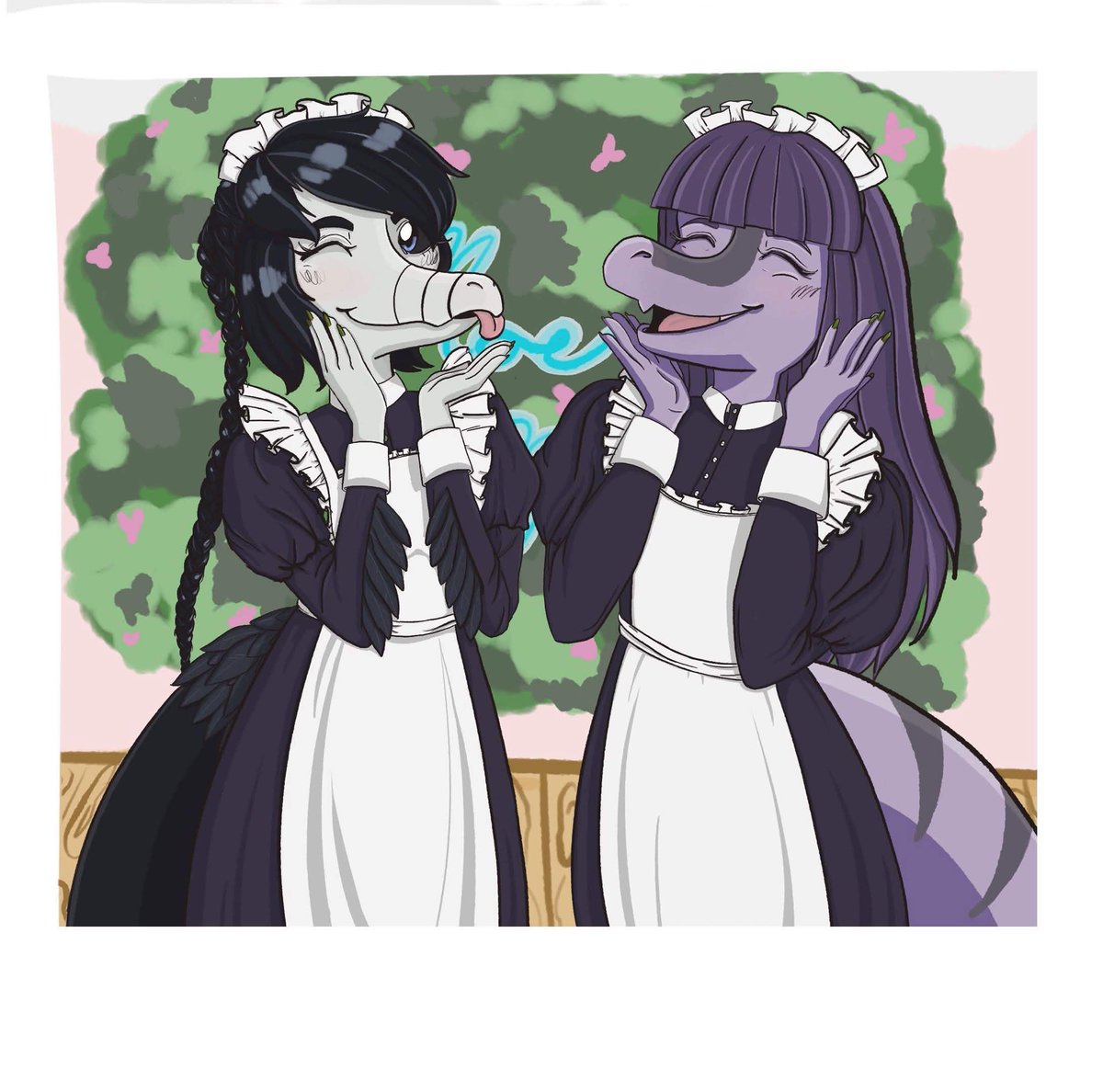 maidosaurus's tweet photo. @Syltharia214729 &amp; I at a maid cafe being cuties 💖 https://t.co/Wx14Nw4X5P