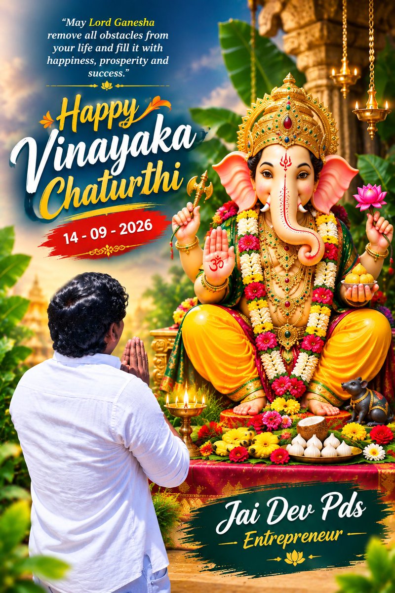 RSDOfficial_'s tweet photo. #HappyVinakayaChaturthi2026 @JD https://t.co/Q6zrIhAVCq
