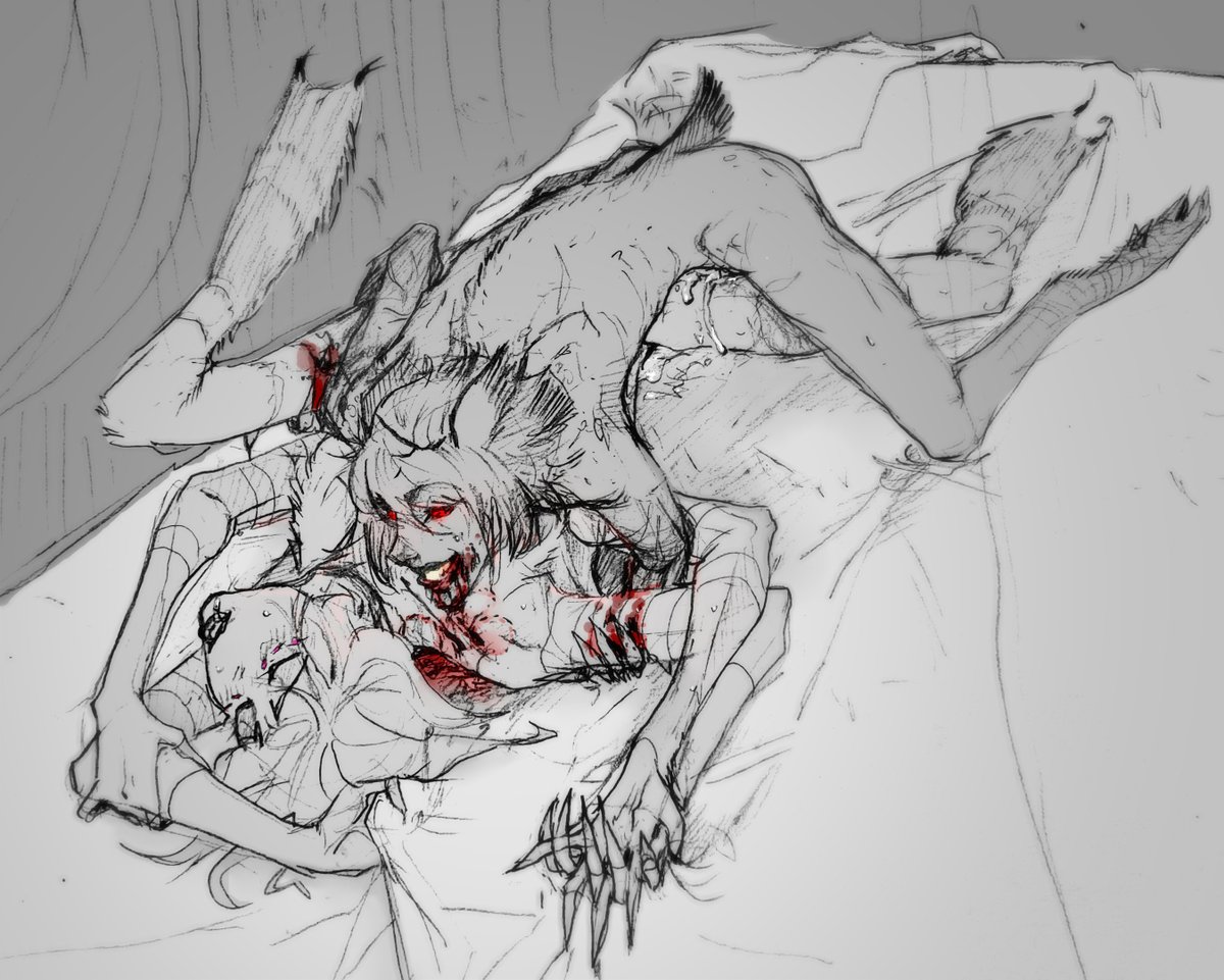 abadcaramel's tweet photo. this one, i believe, only had a preview on tumblr, but i'll just dump it here. it's a bloody good time.. kinda. #radiodust #nsfw https://t.co/N1weWK13yk