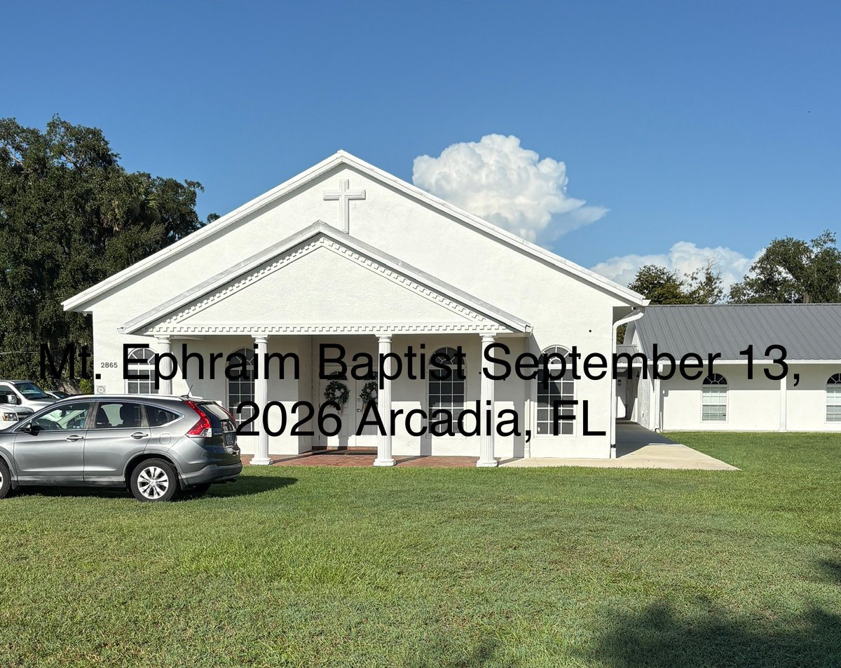 cullendoug's tweet photo. Choose Life Ministries &amp; Christ’s Kin had a fantastic service this morning September 13, 2026 at Mt. Ephraim Baptist in Arcadia, FL. We heard of many testimonies of lives changed from children to adults. Thanks to Pastor Dana Spurgeon for his help &amp; for allowing us to come share. https://t.co/PBZfhyJ3xu