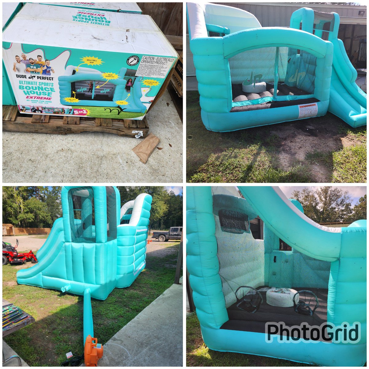 DailyDiscountWH's tweet photo. Dude Perfect Ultimate Sports Inflatable Bounce House Extreme, an action-packed 5-in-1 inflatable play cente.  Key FeaturesActivities: Includes a bounce zone, sliding board, basketball hoop, target practice, and a panda trampoline.Extras: https://t.co/zKTz1G4zRd