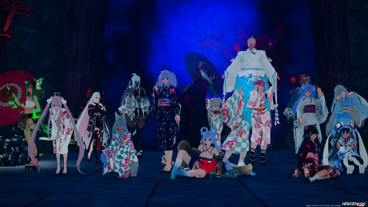 shira_Asteria's tweet photo. #PSO2NGS_SS
トーラスさんの夏祭り撮影会に参加しました。お疲れさまでした～(*'ω'*)集合写真から https://t.co/uScXEUJdBi