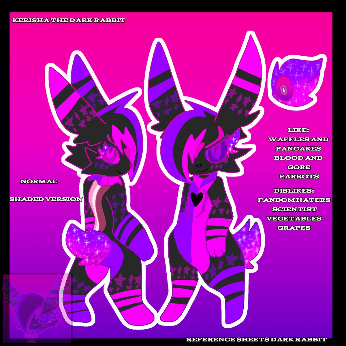 kerisha37481's tweet photo. Kerisha the dark rabbit reference sheet design #bloodybunny #darkrabbit #darkrabbitoc #bloodybunnyoc #reference #referencesheet https://t.co/ZJAioICnpP