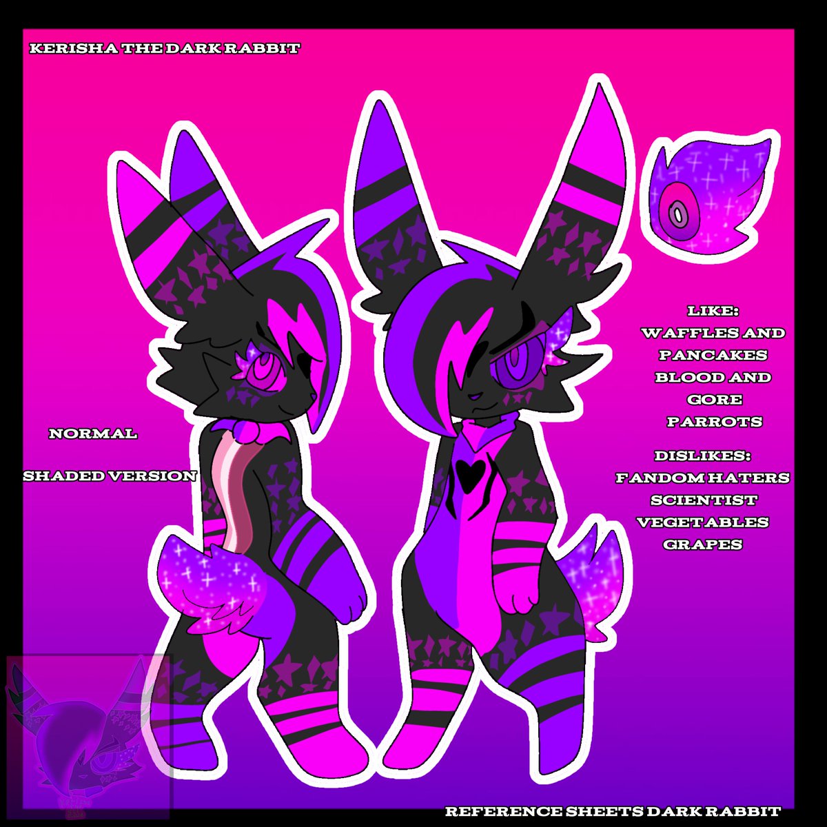 kerisha37481's tweet photo. Kerisha the dark rabbit reference sheet design #bloodybunny #darkrabbit #darkrabbitoc #bloodybunnyoc #reference #referencesheet https://t.co/ZJAioICnpP