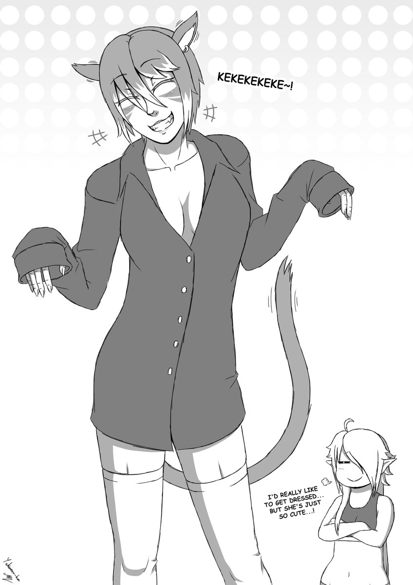 MermaMigael's tweet photo. Got around to doing that funny thing with the oversized top and thigh highs that went around! o3o

M'erma snatched one of Alisaie's shirts! (no idea where she got the thigh highs from o-o)

#myart #ownart #wolisaie https://t.co/gqPcflPrFC