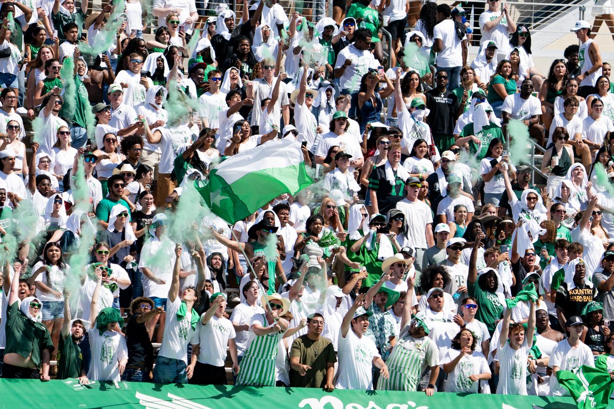 MeanGreenFB's tweet photo. HUGE shoutout to Mean Green Nation yesterday and especially to those @UNT_Maniacs for braving the heat!

We'll see you back at DATCU on Sept. 26th!

#GMG🦅 https://t.co/fRibaEaILT