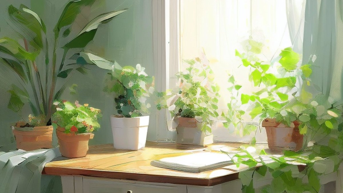 MariaTerra2ix's tweet photo. A tidy, lit desk + a nice plant = my secret to staying focused all workday. https://t.co/U8z2Cnk1yK