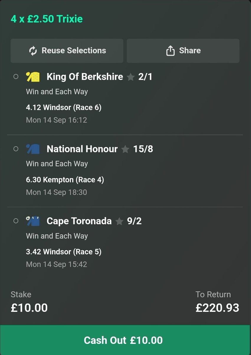 ATrixieADay's tweet photo. Tomorrow's Trixie!
Best of luck if you're following along!
#nap #horseracing #HorseRacingTips #Tips #Trixie #Windsor #Kempton https://t.co/Hl3RP959VA