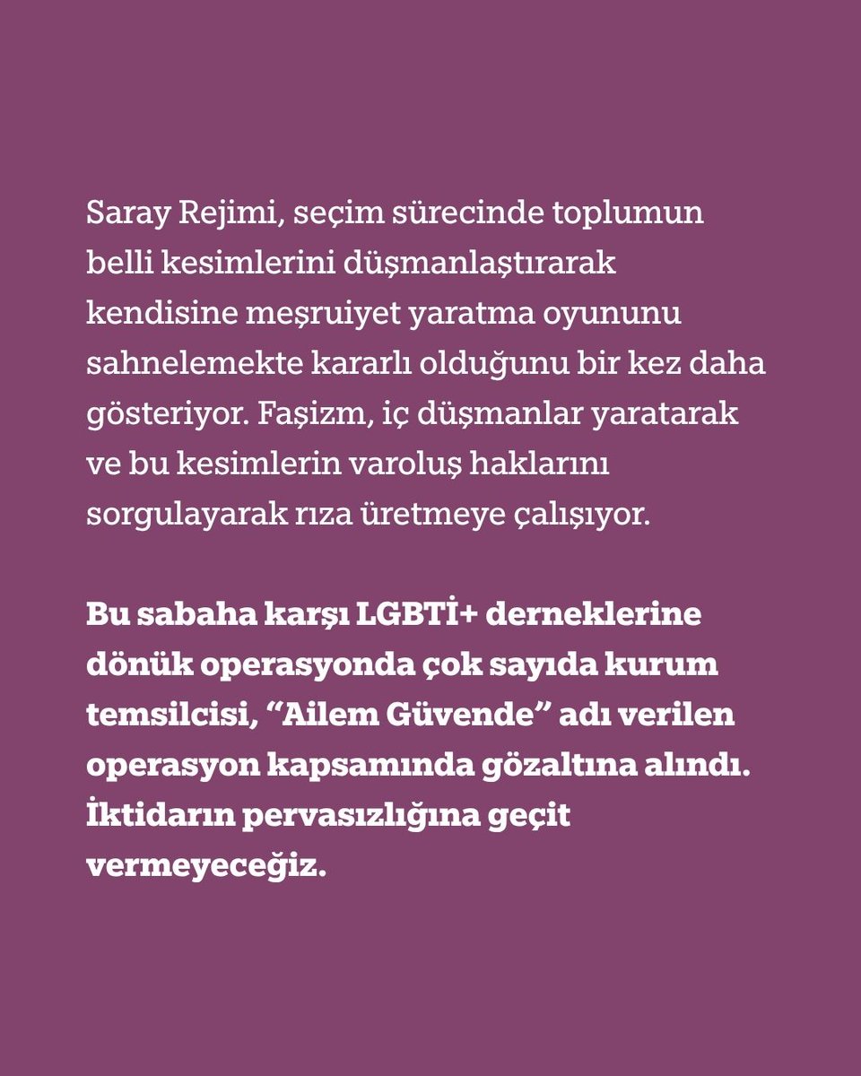 sodaporg6's tweet photo. 🌈 Aileyi değil kadınları, LGBTİ+’ları koruyun!

🌈 Gözaltılar serbest bırakılsın! https://t.co/OKw10XQwT8