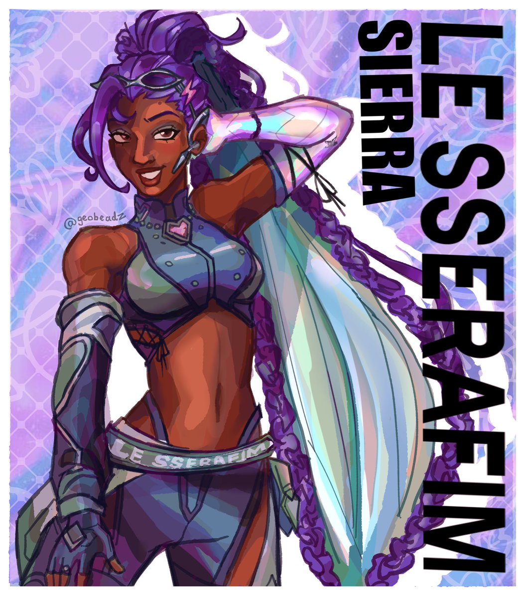 Geobeadz's tweet photo. LE SSERAFIM Sierra!! Such a cute skin💜💜 #Overwatch #OverwatchFanart #Sierra #lesserafim #Fanart https://t.co/aUGnm799bg