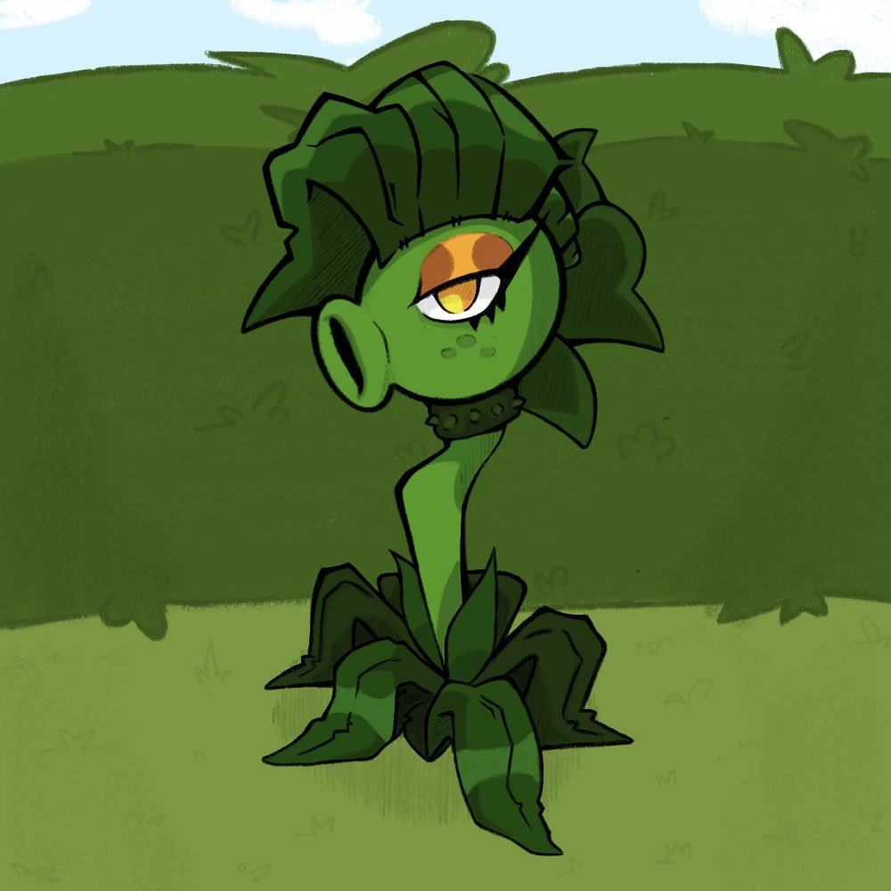 LarkyFox's tweet photo. I might be so late for this trend bit I still love the peashooter gal https://t.co/b1RTDXupp2