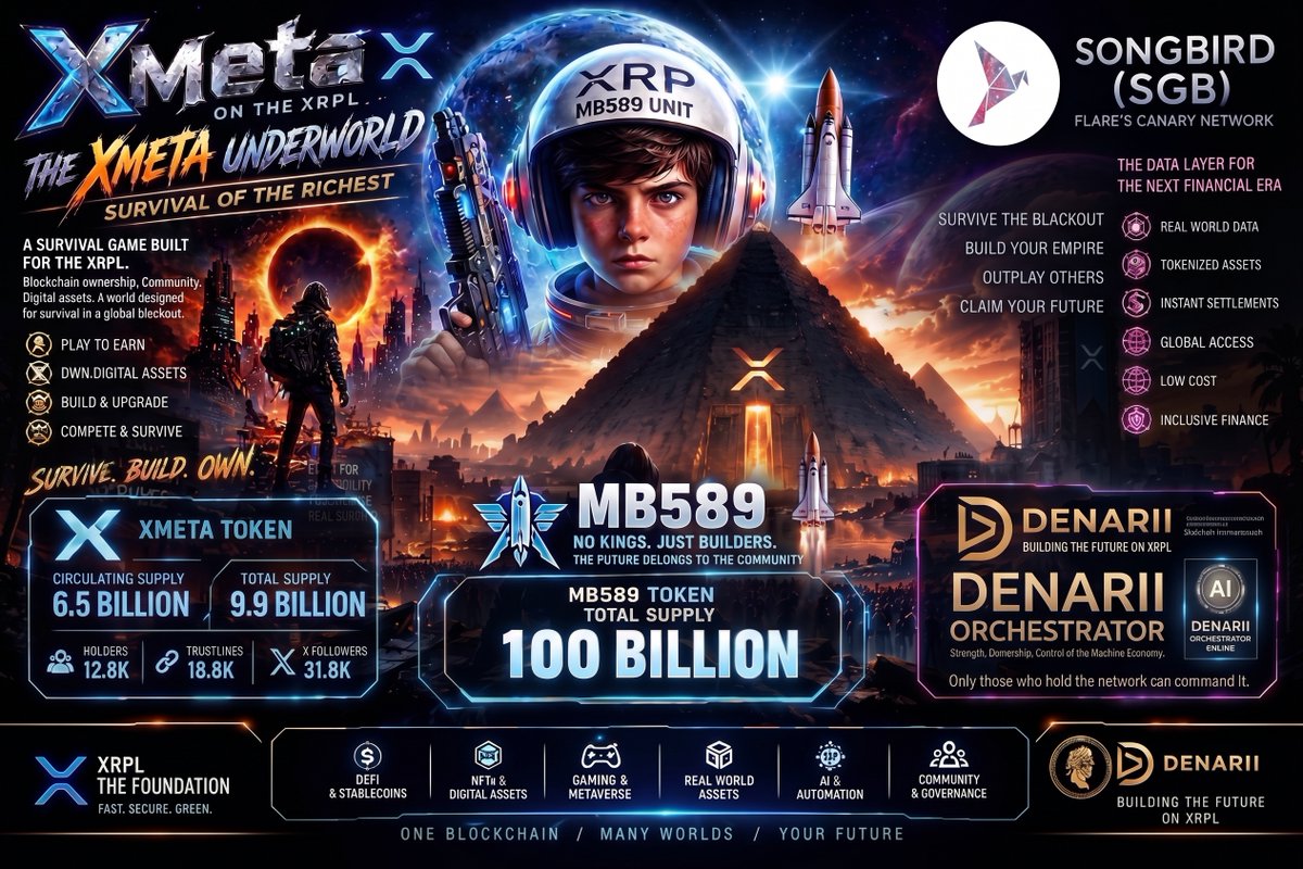 XMetaCommunity's tweet photo. 🚀 MB589 × Denarii Orchestrator × XMETA UNDERWORLD 🌑⚡

We’re building toward The XMETA Underworld — a survival gaming vision for the XRPL, powered by community, AI and blockchain.

We’re looking for:

🤖 AI XRPL Developers
🎮 Unity &amp; Unreal developers
🏢 Gaming companies 

$XRP https://t.co/Vp6T5fGHSb