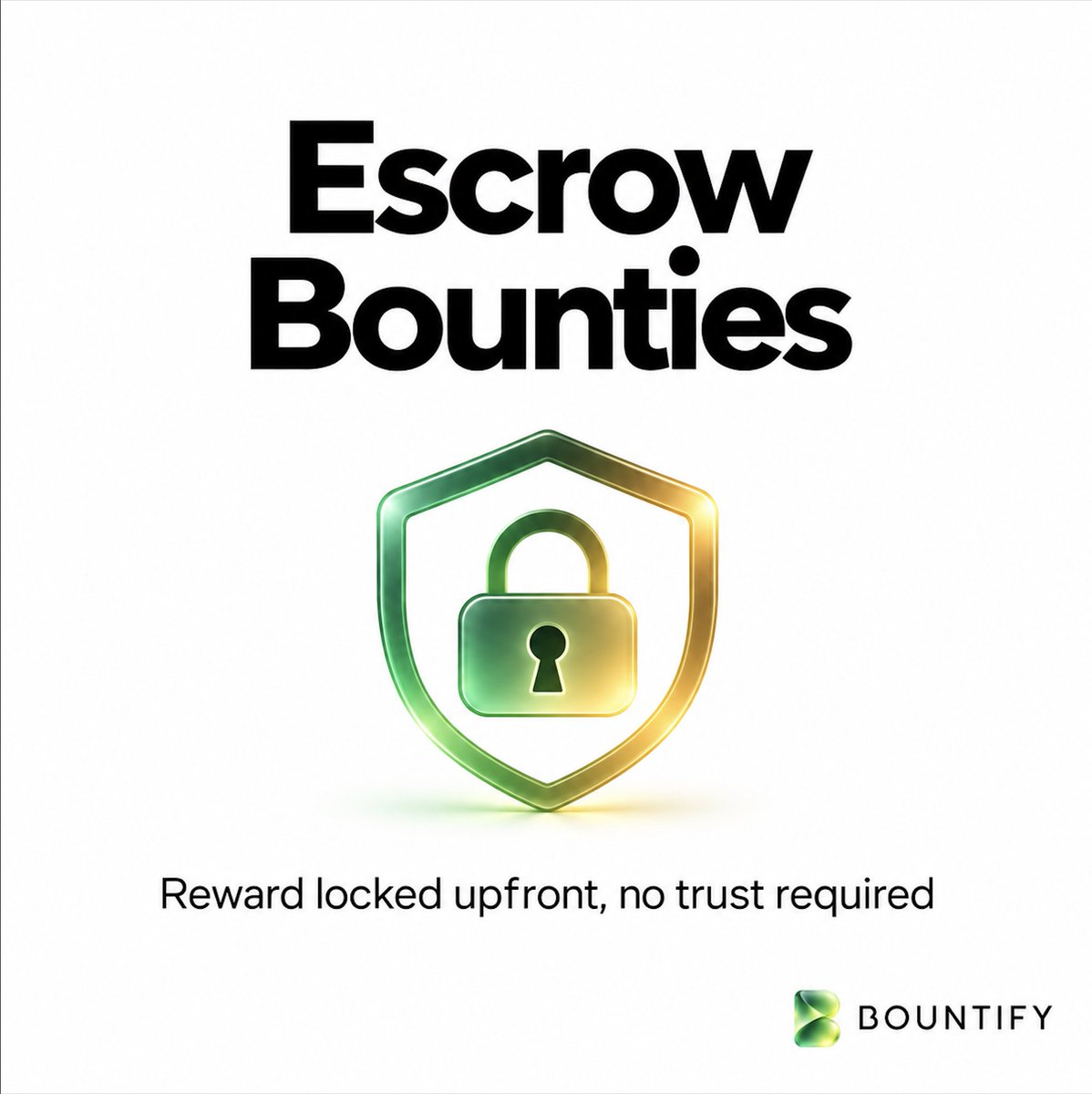 bountifydotfun's tweet photo. Escrow bounties are coming.  

Reward locked upfront in a smart contract, no trust required.
Complete the task, get paid automatically.  

Landing in the next few hours.  
https://t.co/ZwYsfUpPKs https://t.co/3QoSTfqu9b