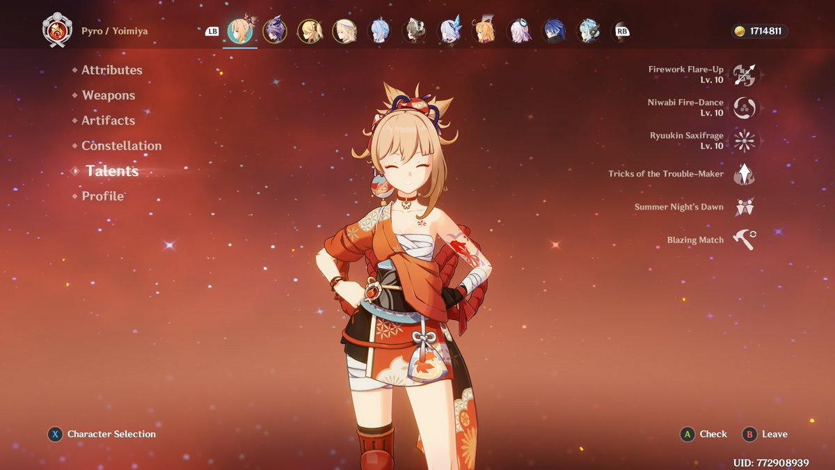 PyreonHSR's tweet photo. Congrats to Yoimiya for becoming my first character to get the honor of being triple crowned. You proud Yoimiya nation? Let's get some fireworks!! https://t.co/nF6oKMjIUU