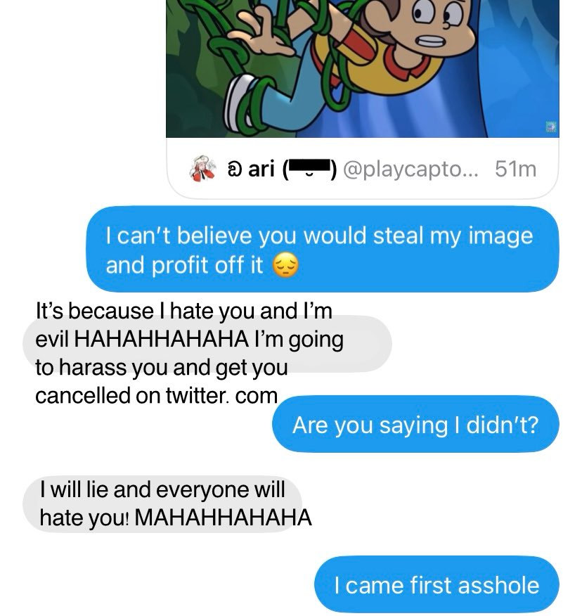 cvn_cvn_cvn's tweet photo. ERM THERE IS A LOT OF CONTENT TAKEN OF OF THIS SCREENSHOT HERE IS THE FULL REAL IMAGE @TheGameToonsFandom #ariisoverparty https://t.co/1XDXLn8Dnz