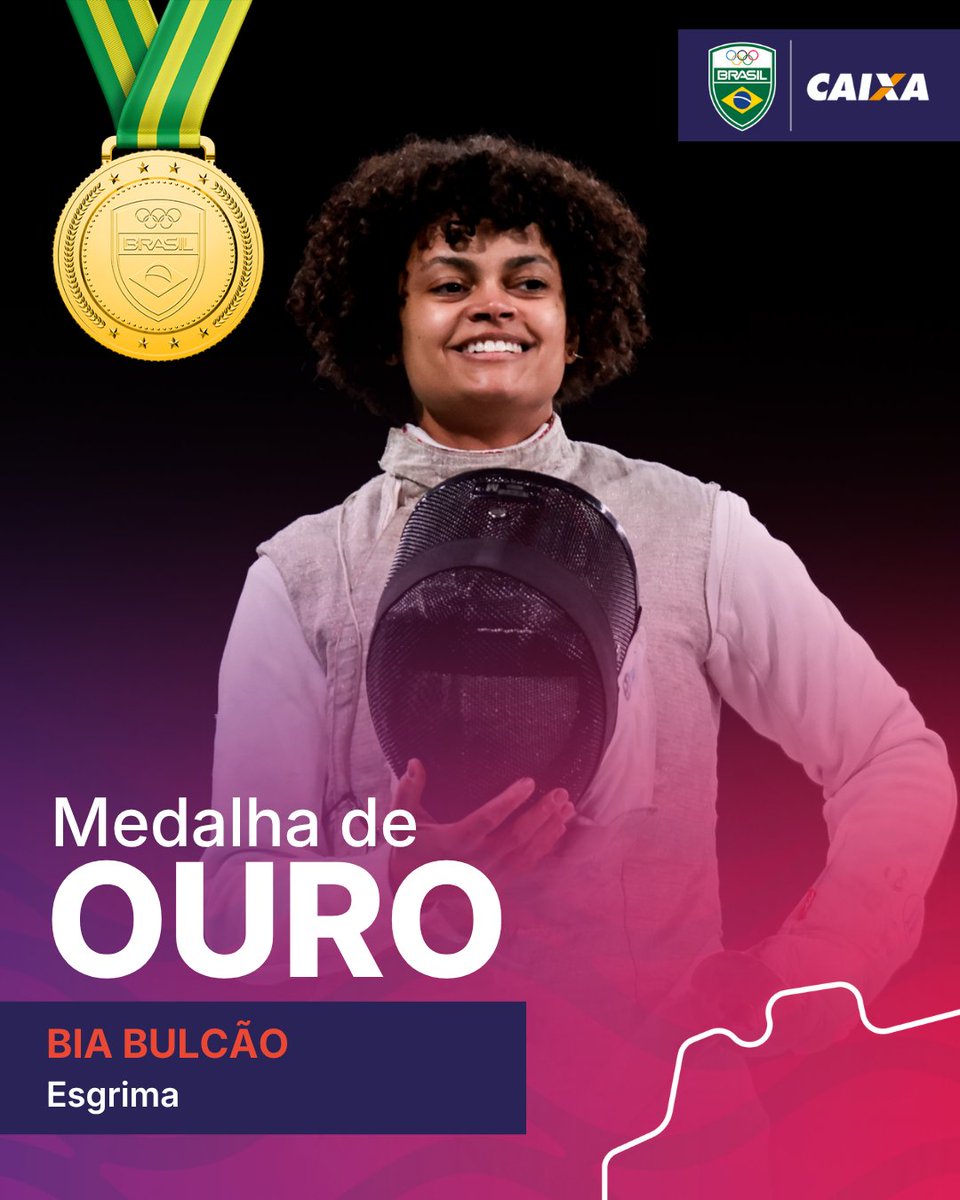 timebrasil's tweet photo. É OURO NA ESGRIMA! 🇧🇷🤺🥇

Bia Bulcão colocou o Brasil no topo do pódio no florete individual feminino! 🔥

OURO PRA BIA! OURO PRO BRASIL! 🇧🇷🏆

📸Miriam Jeske/COB

#TimeBrasilEmSantaFé #Esgrima #Caixa https://t.co/FCgyQNEJJk