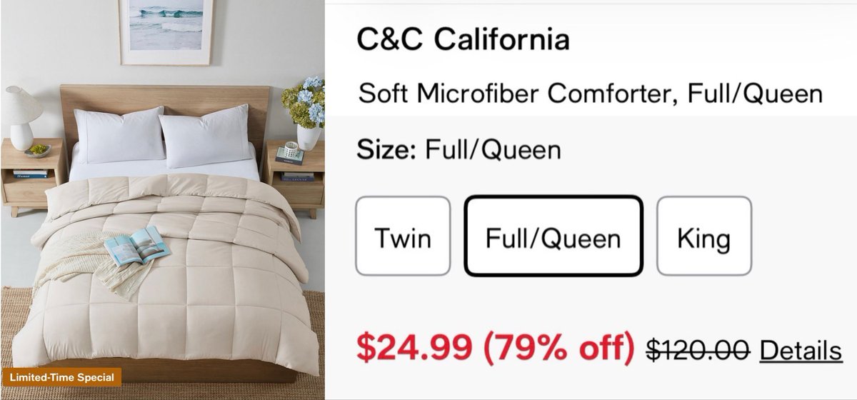 glitchaddicts's tweet photo. $24 COMFORTER @ MACY'S

Queen size microfiber comforter down from $120. 

All sizes still available

https://t.co/94V21hF7KO #ad 

Free instore pick up https://t.co/gm9RFcvlOe