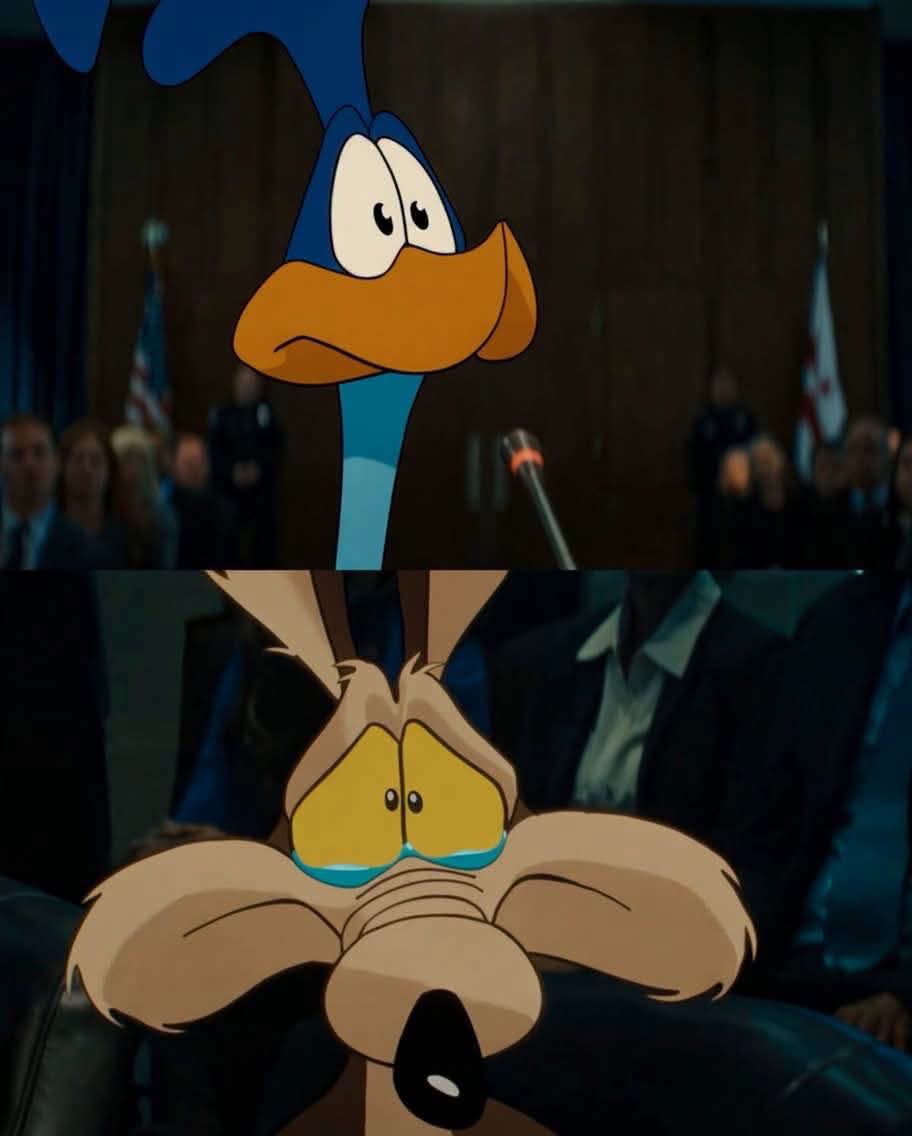 En_jupiter_'s tweet photo. Me encanta cómo uno de los mensajes de 'Coyote vs Acme' es simplemente: "Alguien ahí fuera te quiere y no tienes ni idea". https://t.co/hswxCFIHu6