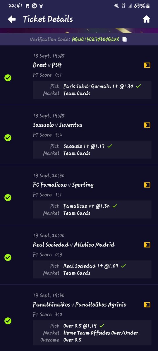 ProbabilityPlug's tweet photo. 🔥🔥 PROBABILITYPLUG — DAY 3 BOOMED! 🔥
5/5 selections landed. ✅✅✅✅✅
🇫🇷 PSG 1+ Card — ✅
🇮🇹 Sassuolo 1+ Card — ✅
🇵🇹 Famalicão 2+ Cards — ✅
🇪🇸 Real Sociedad 1+ Card — ✅
🇬🇷 Panathinaikos 1+ Offside — ✅
DAY 3 COMPLETE. 🎯
Yesterday was a loss. Today, the process responded. https://t.co/0J89R5iici