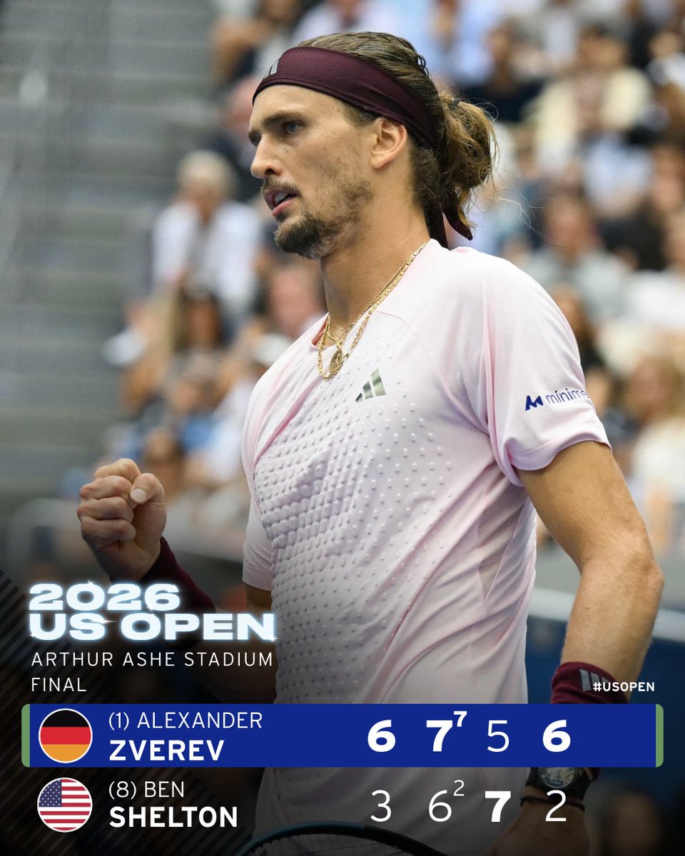 usopen's tweet photo. Two-time Grand Slam champion 🏆🏆

After falling short in the 2020 final, Zverev finally gets his New York moment. https://t.co/EFGNST6QzN