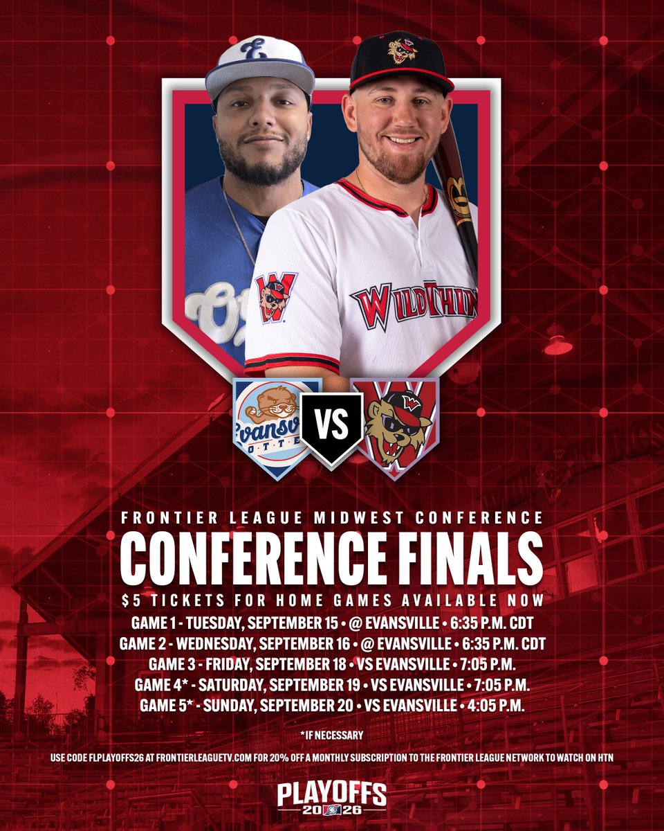WashWildThings's tweet photo. With today's thrilling victory, we're moving on! We're set for a series with Evansville to crown a conference champ in the league's semis.

Tickets for home games available now. Watch party details later. 

🎟️: https://t.co/WCsqTTLAcH
#GoWild https://t.co/Ox788INI57